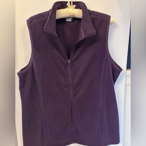 Lands' End Deep Purple Fleece Vest | Women's Large 14-16 | Soft Spring Layer